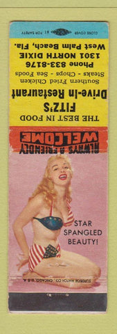 Matchbook Cover - Fitz's Drive In Restaurant West Palm Beach FL pinup WEAR