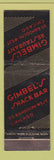 Matchbook Cover - Gimbel's Restaurant Chicago IL