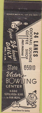 Matchbook Cover - Victory Bowling Center Van Nuys CA