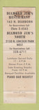 Matchbook Cover - Diamond Jim's Chicago IL