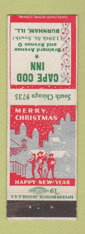 Matchbook Cover - Cape Cod Inn Burnham IL Christmas #1