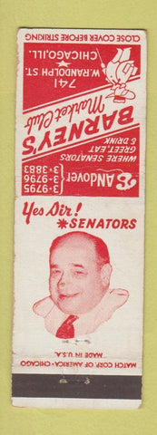 Matchbook Cover - Barney's Market Club Chicago IL
