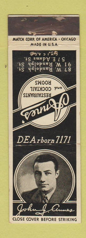 Matchbook Cover - John Anne's Restaurants Chicago IL WEAR