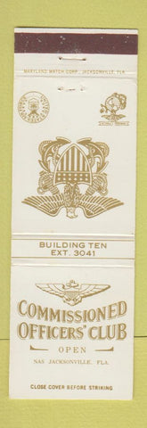 Matchbook Cover - Commissioned Officers' Club Jacksonville FL military