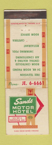 Matchbook Cover - Sands Motor Hotel Huntsville AL WEAR
