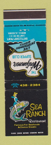 Matchbook Cover - Sea Ranch Restaurant Mobile AL girlie Windjammer