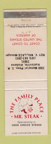 Matchbook Cover - Mr Steak Huntsville AL WEAR