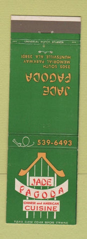 Matchbook Cover - Jade Pagoda Chinese Restaurant Huntsville AL