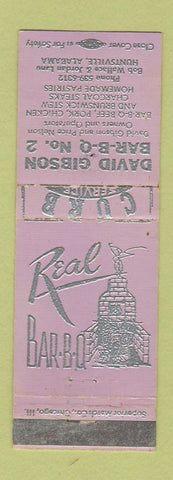 Matchbook Cover - David Gibson BBQ Huntsville AL WEAR LAVENDER