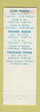 Matchbook Cover - NCO Open Mess Redstone Arsenal AL