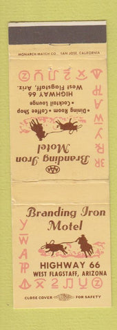 Matchbook Cover - Branding Iron Motel West Flagstaff AZ Route 66