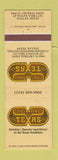 Matchbook Cover - No Whar But Texas Dallas TX