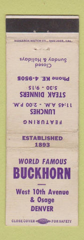 Matchbook Cover - Bkchorn Denver Colorado WEAR
