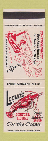 Matchbook Cover - Logun's Lobster House Key West FL