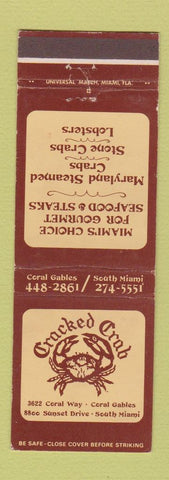 Matchbook Cover - Cracked Crab South Miami Coral Gables FL