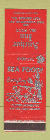 Matchbook Cover - Anchor Inn Port Orange FL RED