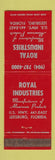 Matchbook Cover - Royal Industries Leesburg FL WEAR