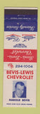 Matchbook Cover - Bevis Lewis Chevrolet Key West FL Cadillac Oldsmobile