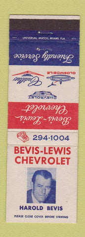 Matchbook Cover - Bevis Lewis Chevrolet Key West FL Cadillac Oldsmobile