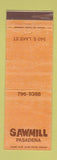 Matchbook Cover - Sawmill Pasadena CA WEAR