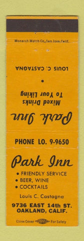 Matchbook Cover - Park Inn Oakland CA