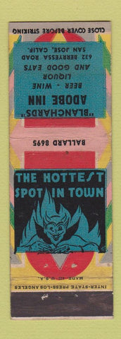 Matchbook Cover - Blanchards Adobe Inn San Jose CA devil