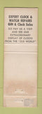 Matchbook Cover - Peninsula Clock Shop San Mateo CA WEAR