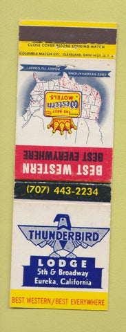 Matchbook Cover - Best Western Thunderbird Lodge Eureka CA