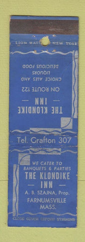 Matchbook Cover - Klondike Inn Farnumsville MA WEAR