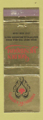 Matchbook Cover - Golden Mushroom Southfield MI WEAR