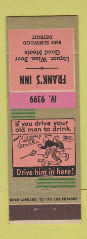 Matchbook Cover - Frank's Inn Detroit MI