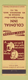 Matchbook Cover - Colonial Inn North Brookfield MA low phone # devil #2