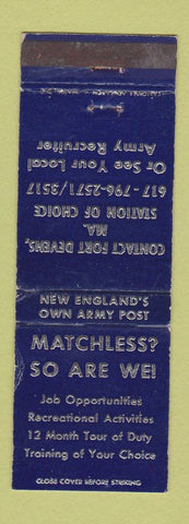 Matchbook Cover - Fort Devens MA Jobs Army Recruiting WEAR