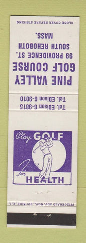 Matchbook Cover - Pine Valley Golf Course South Rehoboth MA