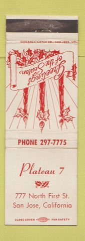 Matchbook Cover - Plateau 7 San Jose CA Christmas WEAR