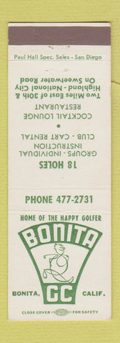Matchbook Cover - Bonita Country Club CA