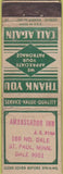 Matchbook Cover - Ambassador Inn ST Paul MN STAMP WORN green