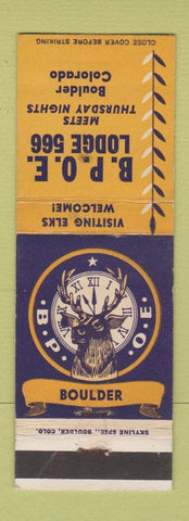 Matchbook Cover - Elks Lodge Boulder Colorado