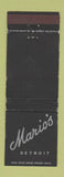 Matchbook Cover - Mario's Detroit MI