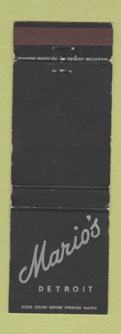 Matchbook Cover - Mario's Detroit MI