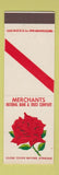 Matchbook Cover - Merchants Bank and Trust Indianapolis IN