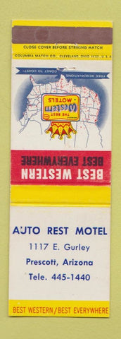Matchbook Cover - Auto Rest Motel Prescott AZ Best Western