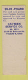 Matchbook Cover - Canteen Service Toledo OH SAMPLE