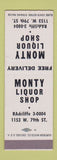 Matchbook Cover - Monty Liquor Shop Chicago? SAMPLE
