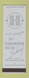Matchbook Cover - Mrs Kornreich Klein Bakery Milwaukee WI SAMPLE