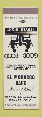 Matchbook Cover - El Morocco Cafe Denver Colorado SAMPLE
