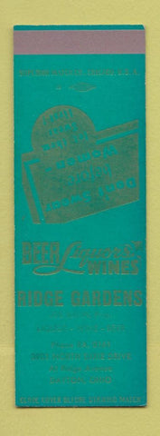 Matchbook Cover - Ridge Gardens Dayton OH WEAR SAMPLE