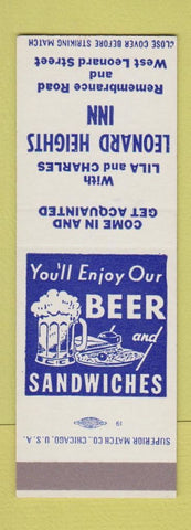Matchbook Cover - Leonard Heights Inn Grand Rapids? MI? SAMPLE