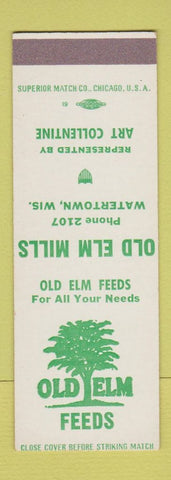 Matchbook Cover - Old Elm Feeds Watertown WI low phone # Art Collentine SAMPLE