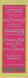 Matchbook Cover - Elmer's Club  SAMPLE